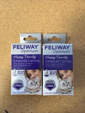 2x Feliway Optimum Diffuser Refills happy family enhanced calming